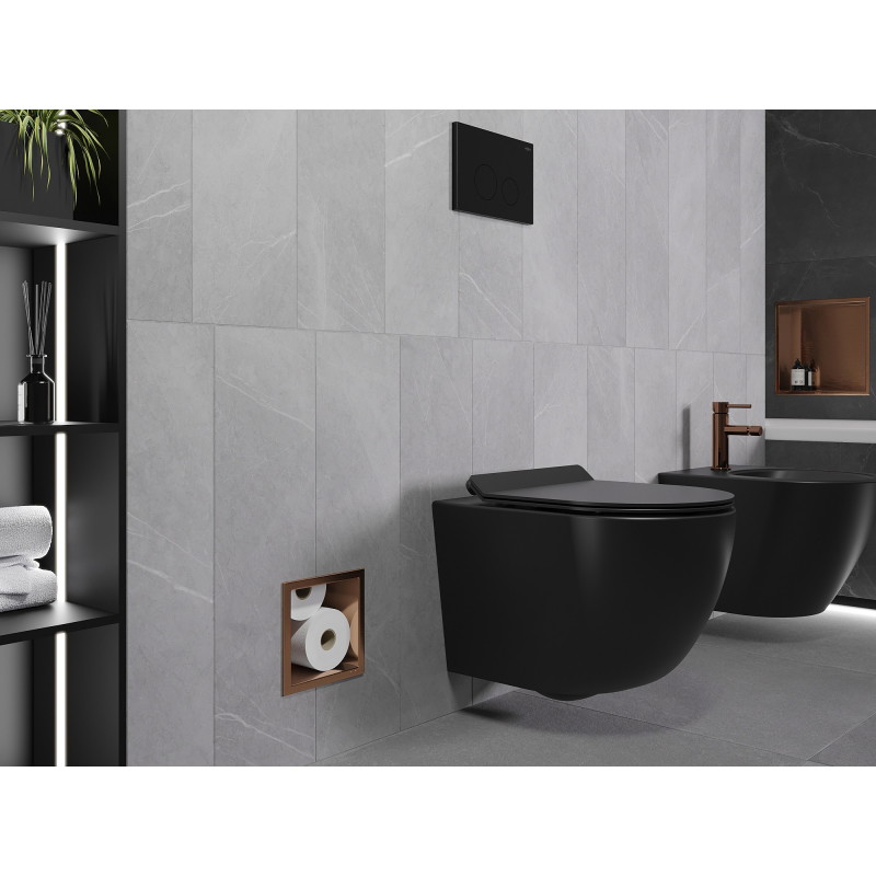 Mexen X-Wall-B toilet paper magazine, brushed copper - 19C5