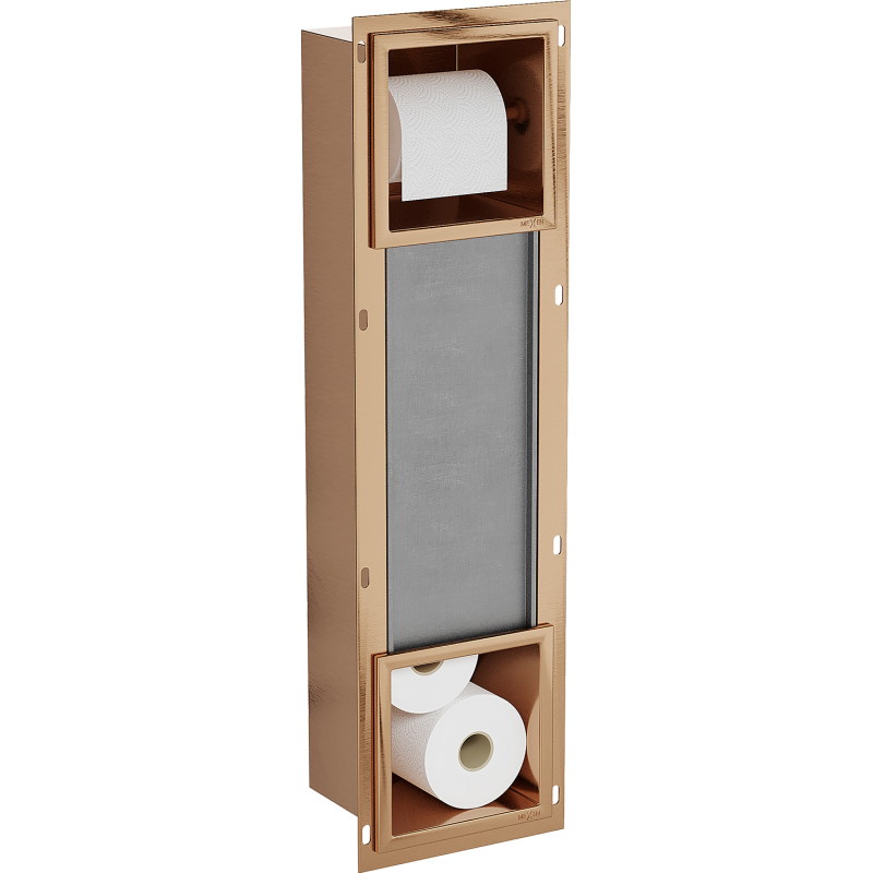 Mexen X-Wall-BP toilet paper holder with magazine, brushed copper - 19C4