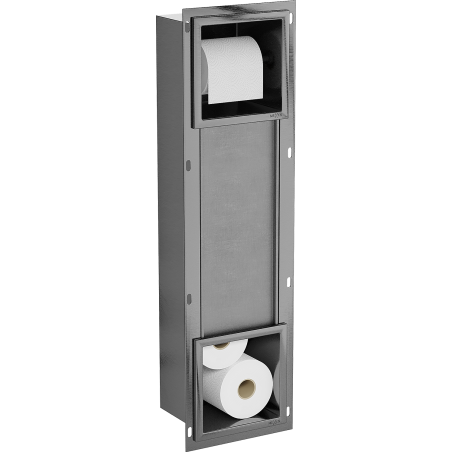 Mexen X-Wall-BP toilet paper holder with magazine, brushed gun gray - 19E4