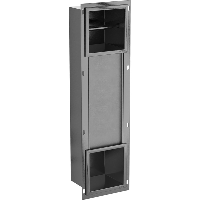 Mexen X-Wall-BP toilet paper holder with magazine, brushed gun gray - 19E4
