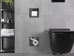Mexen X-Wall-BP toilet paper holder with magazine, brushed gun gray - 19E4