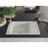 Mexen Elias granite kitchen sink 1-bowl with drainer and kitchen faucet Rita, white - 6511-20-670300-00