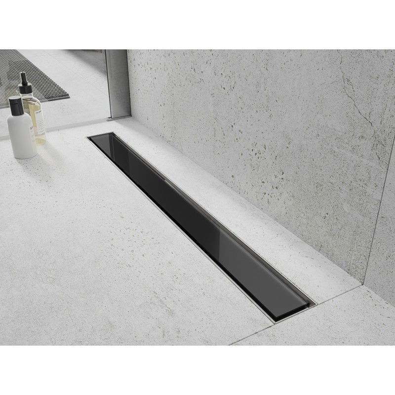 Mexen Flat MGB cover for linear drain 100 cm, black glass - 1026100
