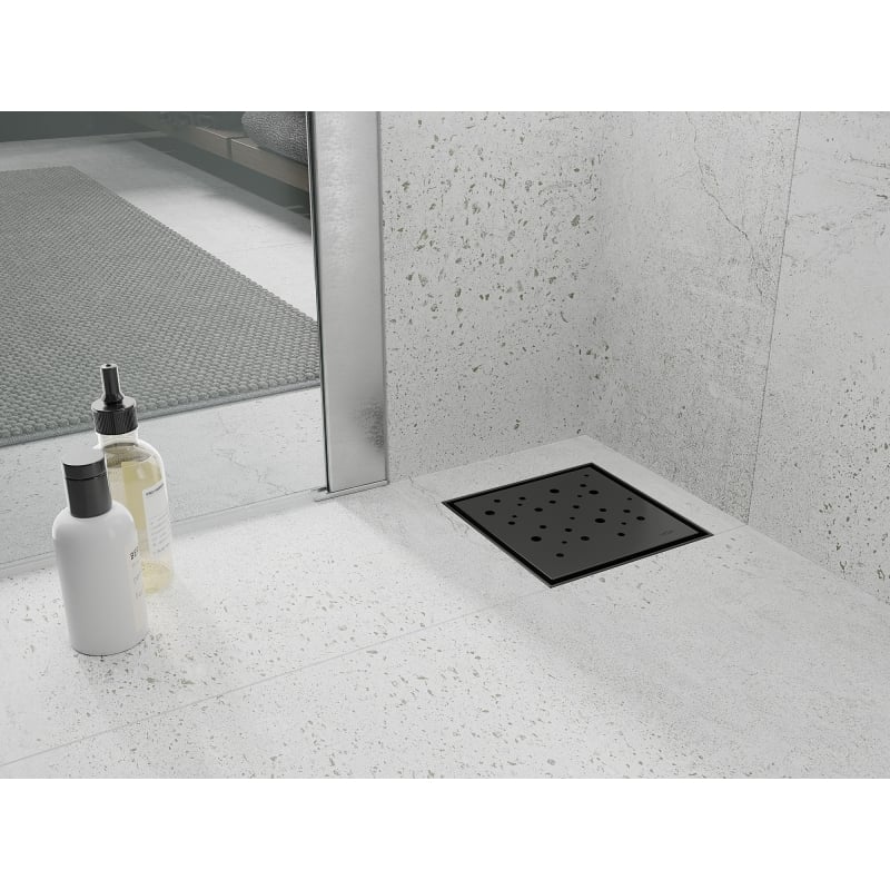 Mexen Flat-Q M12 floor inlet square 12 x 12 cm, black - 1710412