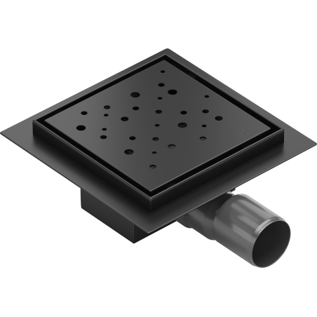 Mexen Flat-Q M12 Square Floor Drain 15 x 15 cm, Black - 1710415