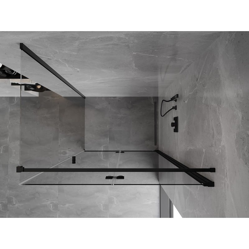 Mexen Mist-F right folding shower enclosure 120 x 80 cm, transparent, black - 8A6T-120-080-70-00-P