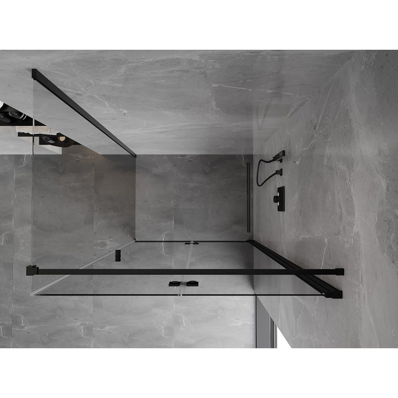 Mexen Mist-F right-folding shower cabin 100 x 90 cm, transparent, black - 8A6T-100-090-70-00-P