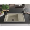 Mexen Elias granite single-bowl sink with drainer and Rita kitchen faucet, beige - 6511-69-670300-70