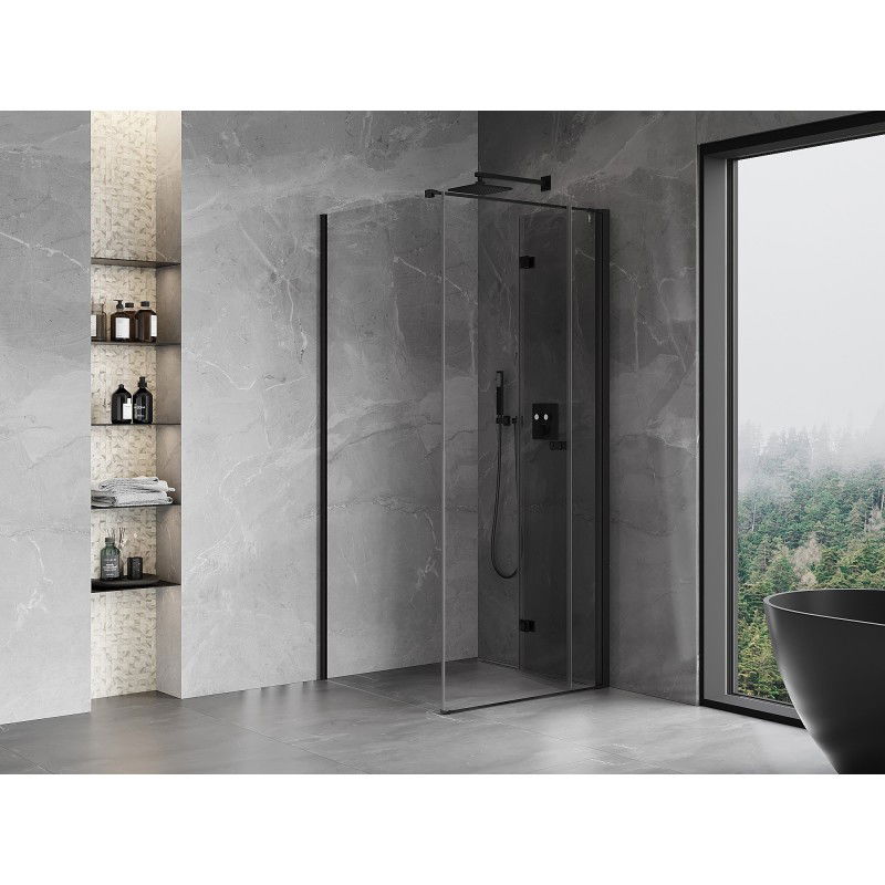 Mexen Mist-F folding shower enclosure right 110 x 110 cm, transparent, black - 8A6T-110-110-70-00-P