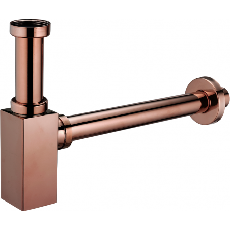 Mexen half-bottle sink trap square, rose gold - 79960-60