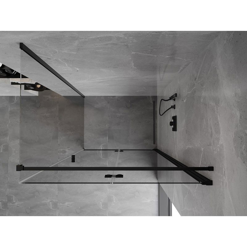 Mexen Mist-F foldable right shower cabin 110 x 120 cm, transparent, black - 8A6T-110-120-70-00-P