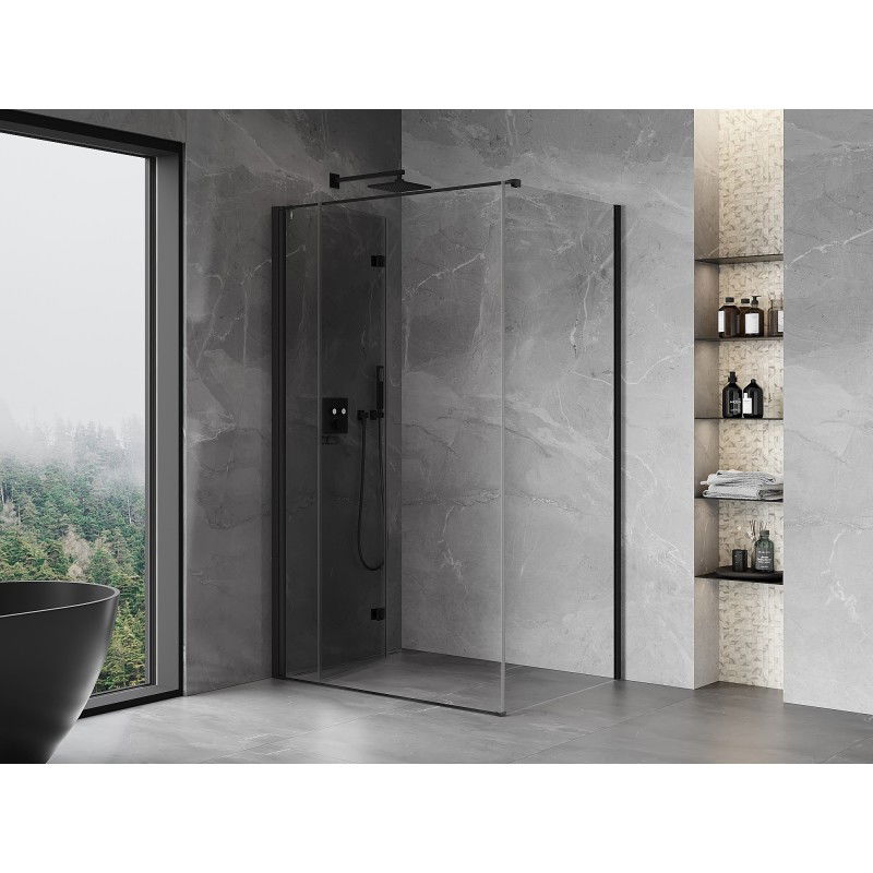 Mexen Mist-F folding shower cabin left 70 x 75 cm, transparent, black - 8A6T-070-075-70-00-L