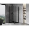 Mexen Mist-F folding shower enclosure left 75 x 75 cm, transparent, black - 8A6T-075-075-70-00-L