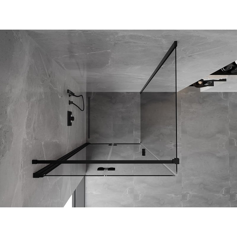 Mexen Mist-F folding shower cabin left 100 x 100 cm, transparent, black - 8A6T-100-100-70-00-L