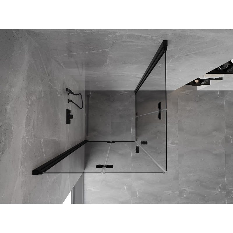 Mexen Mist-F Duo Folding Shower Enclosure 70 x 70 cm, Transparent, Black - 8A6-070L-070P-70-00