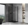Mexen Mist-F Duo folding shower cabin 85 x 85 cm, transparent, black - 8A6-085L-085P-70-00