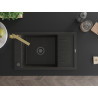 Mexen Elias granite kitchen sink 1-chamber with drainer and kitchen faucet Rita, black/gold metallic - 6511-75-670300-50-B
