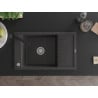 Mexen Elias granite sink 1-bowl with drainer and Rita kitchen tap, spotted black - 6511-76-670300-70