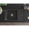 Mexen Elias granite sink 1-bowl with drainer and Rita kitchen faucet, black speckled - 6511-76-670300-76