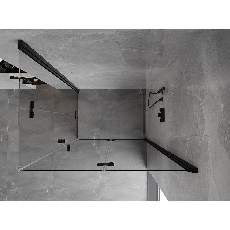 Mexen Mist-F Duo Right Folding Shower Cabin 85 x 120 cm, Transparent, Black - 8A6-085L-120P-70-00