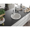 Mexen Diego granite kitchen sink 1-bowl with Rita kitchen faucet, white - 6512-20-670300-00
