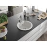 Mexen Diego granite kitchen sink single-bowl with kitchen faucet Rita, white - 6512-20-670300-00