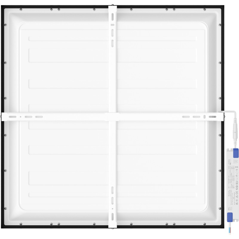 Mexen Brill-S LED Surface-Mounted Ceiling Panel 60 x 60 cm, 40W, Neutral - 4000K, 3600 lm, Black - L205-060-060-4040-70