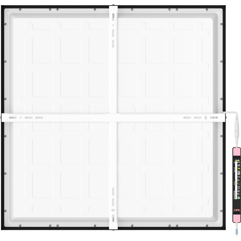 Mexen Brill-S LED Ceiling Panel Surface Mounted 60 x 60 cm, 48W, Neutral - 4000K, 4800 lm, Black - L206-060-060-4840-70