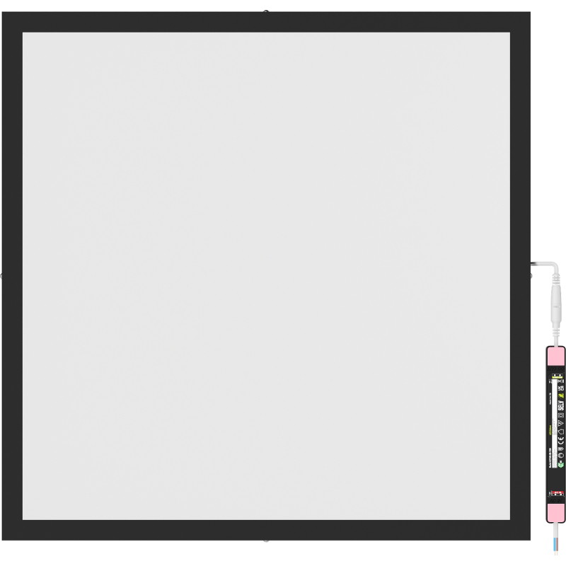 Mexen Brill-S LED Ceiling Panel Surface Mounted 60 x 60 cm, 48W, Neutral - 4000K, 4800 lm, Black - L206-060-060-4840-70