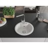 Mexen Diego granite kitchen sink single-bowl with kitchen faucet Rita, white - 6512-20-670300-00
