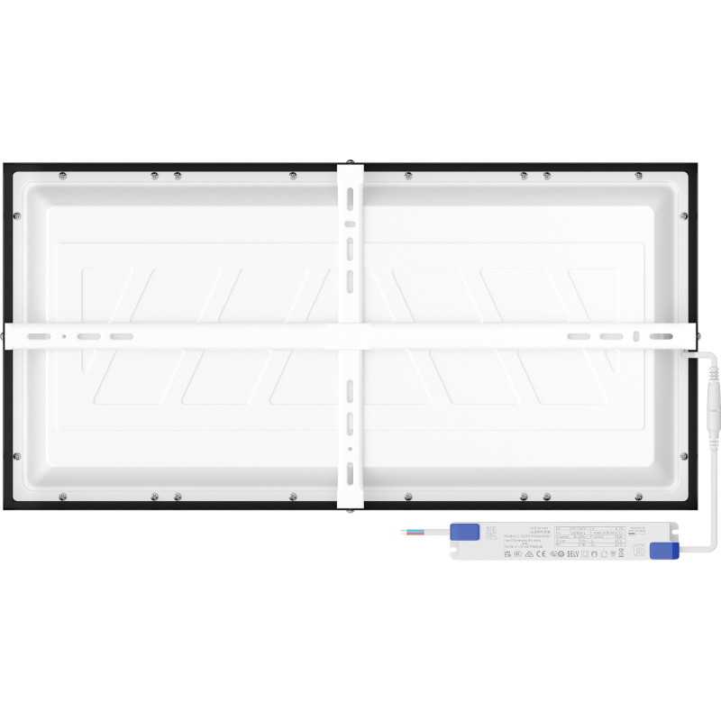 Mexen Brill-S surface-mounted LED ceiling panel 60 x 30 cm, 24W, Neutral - 4000K, 2640 lm, black - L207-060-030-2440-70