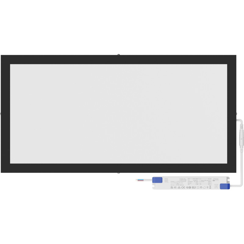 Mexen Brill-S surface-mounted LED ceiling panel 60 x 30 cm, 24W, Neutral - 4000K, 2640 lm, black - L207-060-030-2440-70