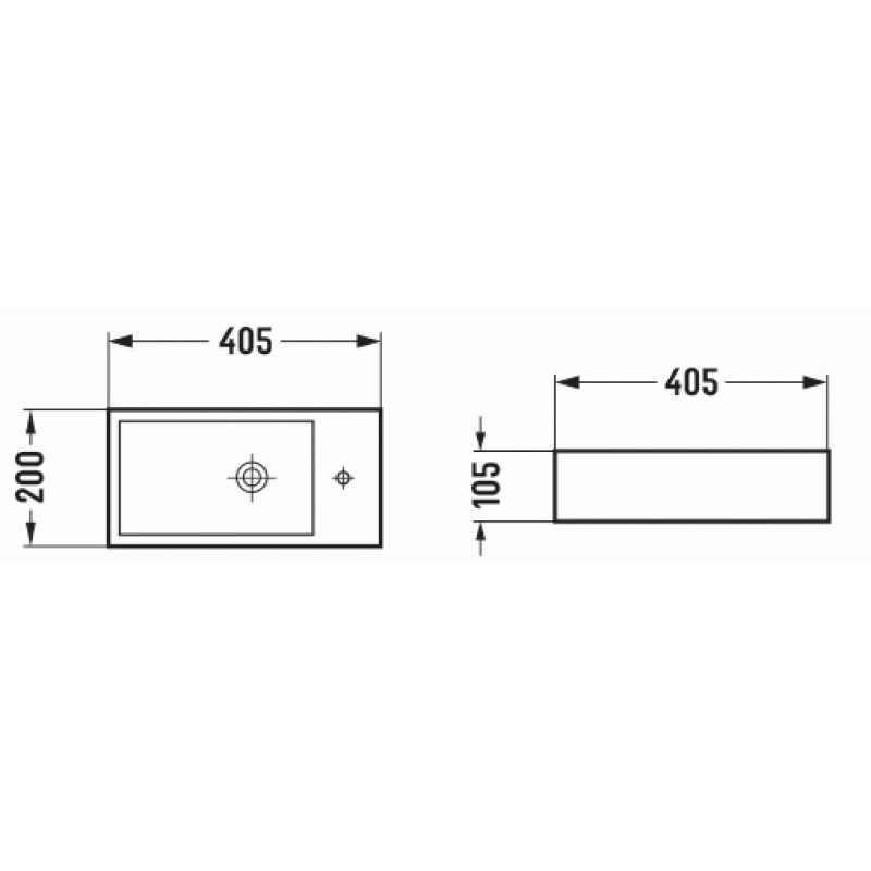 Mexen Inez countertop washbasin left 40 x 20 cm, light gray matte - 21484061L