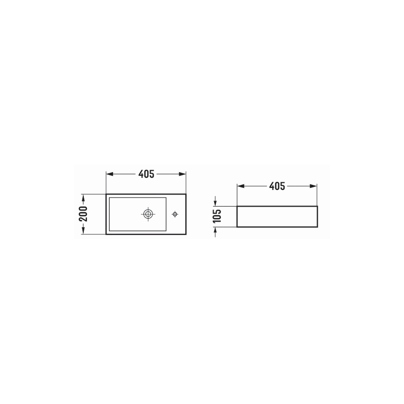 Mexen Inez left countertop washbasin 40 x 20 cm, light gray matte - 21484061L