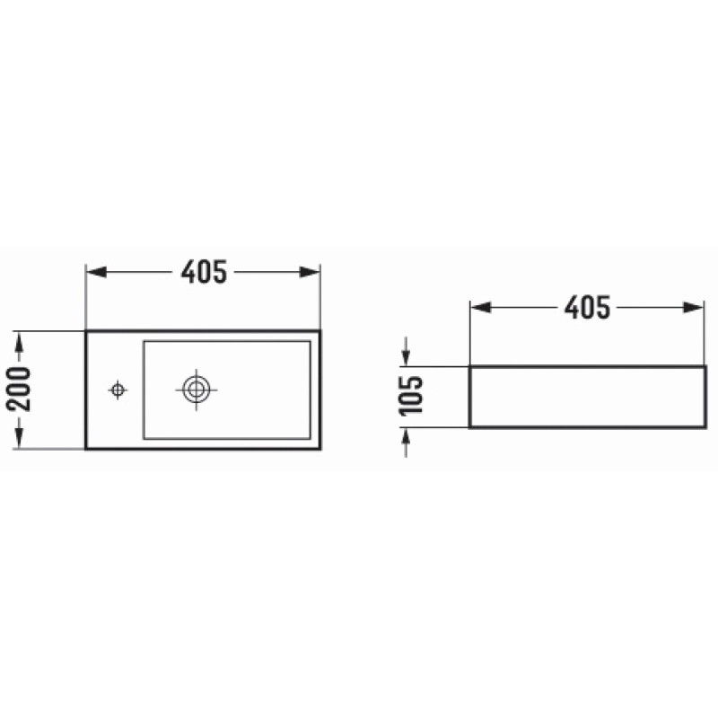 Mexen Inez countertop washbasin right 40 x 20 cm, light gray matte - 21484061R