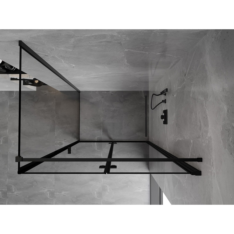 Mexen Mist-F folding shower cabin right 75 x 70 cm, black frame, black - 8A6T-075-070-70-70-P