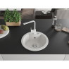 Mexen Diego 1-bowl granite sink with Rita kitchen faucet, white - 6512-20-670300-20