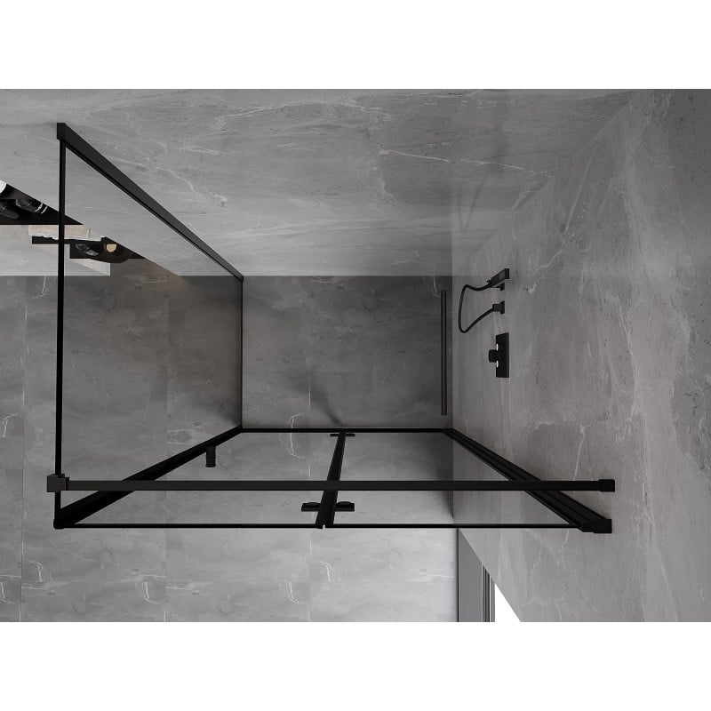 Mexen Mist-F folding shower cabin right 80 x 70 cm, black frame, black - 8A6T-080-070-70-70-P