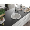 Mexen Diego 1-bowl granite sink with Rita kitchen faucet, white - 6512-20-670300-20