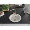 Mexen Diego 1-bowl granite sink with Rita kitchen faucet, white - 6512-20-670300-50