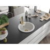 Mexen Diego 1-bowl granite sink with Rita kitchen faucet, white - 6512-20-670300-50