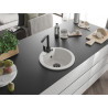 Mexen Diego 1-bowl granite sink with Rita kitchen faucet, white - 6512-20-670300-70
