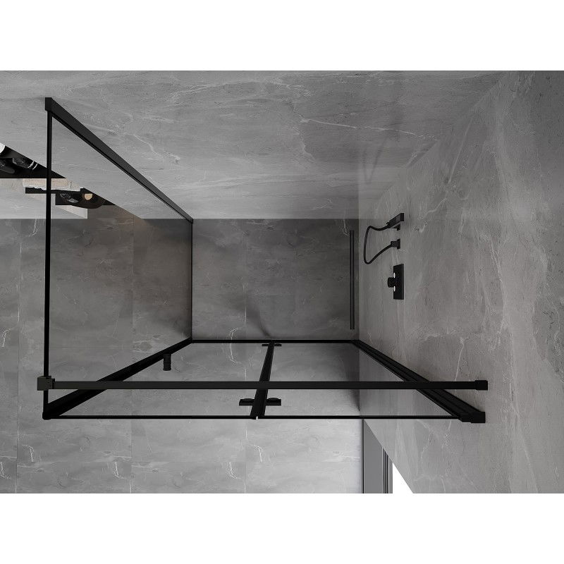 Mexen Mist-F folding shower enclosure right 70 x 100 cm, black frame, black - 8A6T-070-100-70-70-P