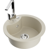Mexen Diego 1-bowl granite sink with Rita kitchen tap, beige - 6512-69-670300-00