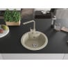 Mexen Diego granite sink single bowl with Rita kitchen tap, beige - 6512-69-670300-69