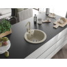 Mexen Diego granite kitchen sink 1-bowl with kitchen faucet Rita, beige - 6512-69-670300-69