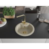 Mexen Diego granite kitchen sink 1-bowl with kitchen faucet Rita, beige - 6512-69-670300-50