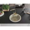 Mexen Diego granite kitchen sink 1-bowl with Rita kitchen faucet, beige - 6512-69-670300-50