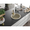 Mexen Diego granite kitchen sink 1-bowl with Rita kitchen faucet, beige - 6512-69-670300-50