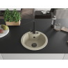 Mexen Diego 1-bowl granite kitchen sink with Rita faucet, beige - 6512-69-670300-70